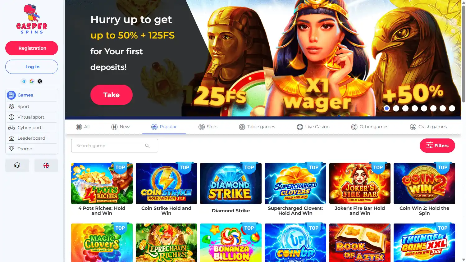 Casper Spins Casino screenshot 2