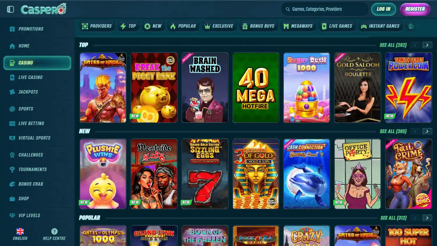 Caspero Casino screenshot 2