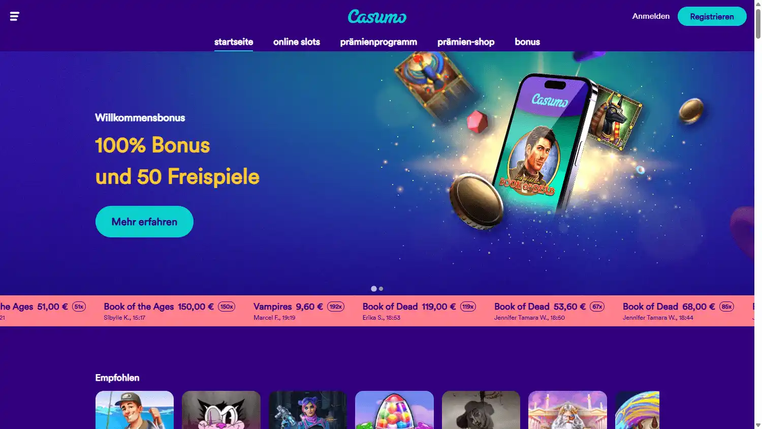 Casumo Casino screenshot 1