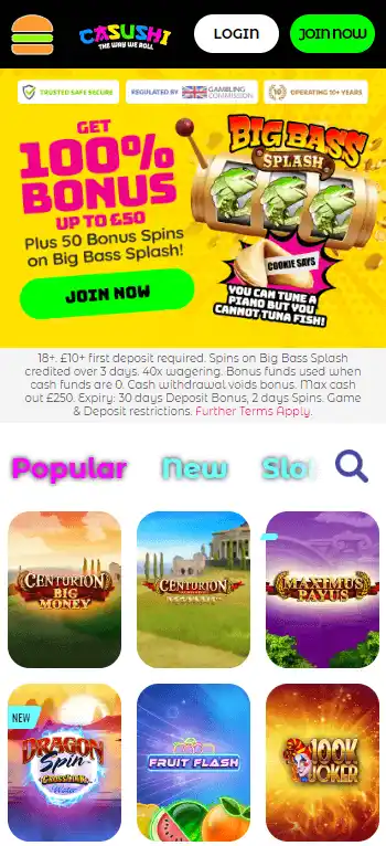 Casushi Casino screenshot 4