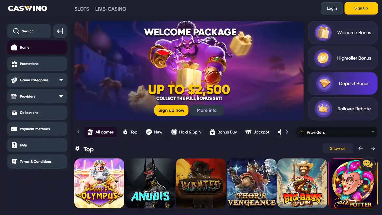 Caswino Casino screenshot 1