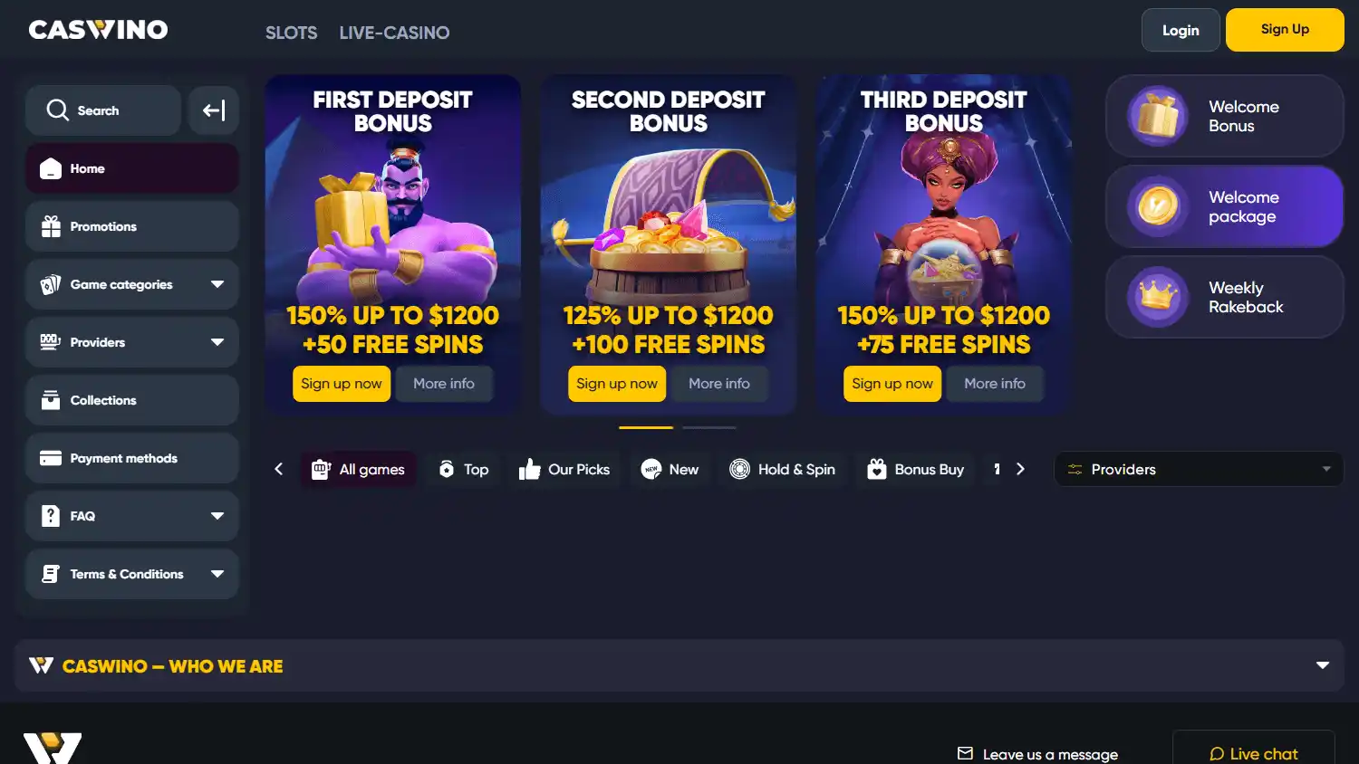 Caswino Casino AU screenshot 1