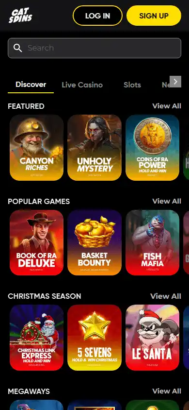 Cat Spins Casino screenshot 5