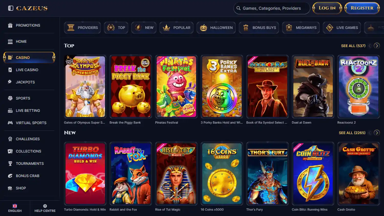 Cazeus Casino screenshot 2