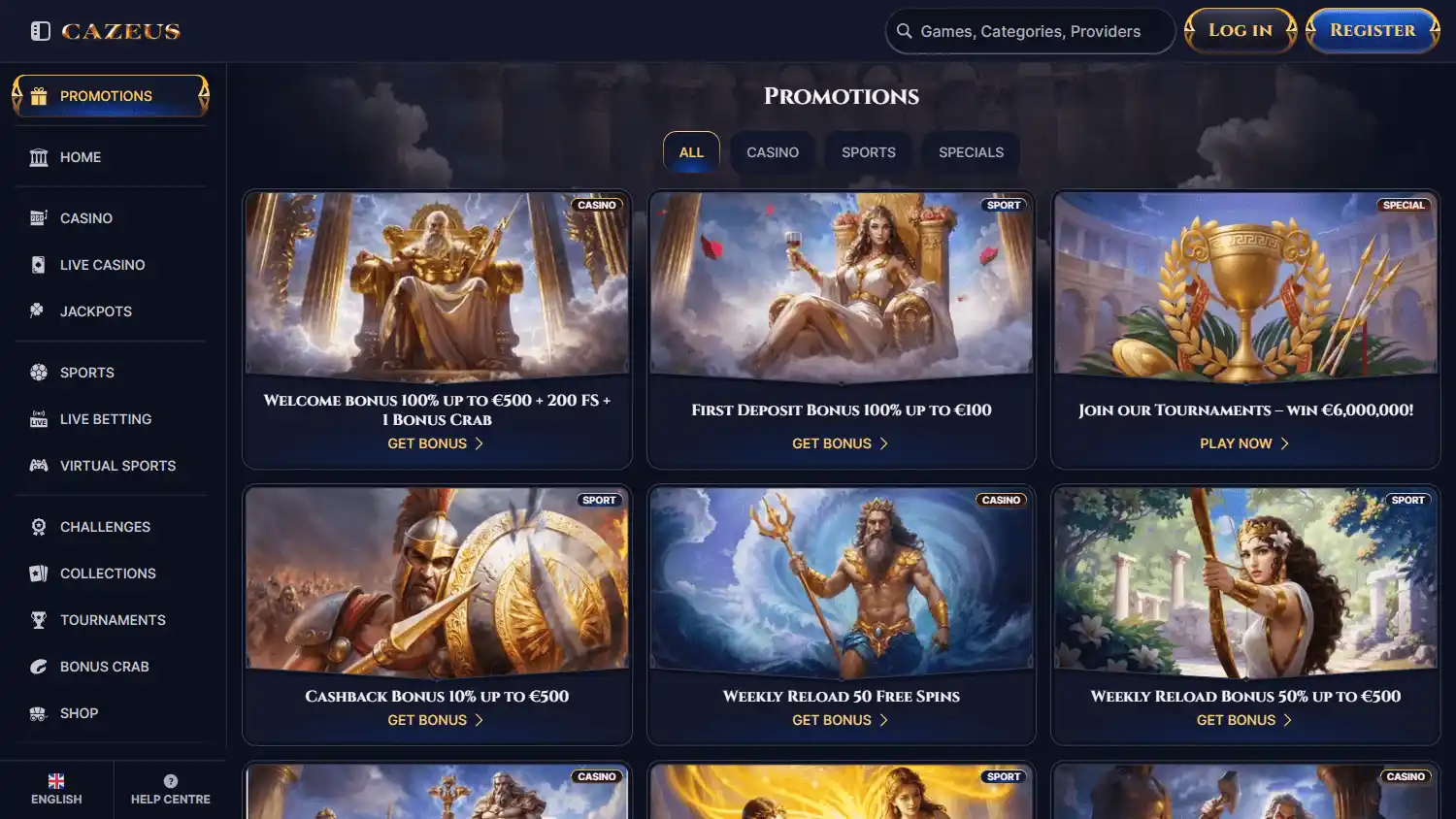 Cazeus Casino screenshot 3