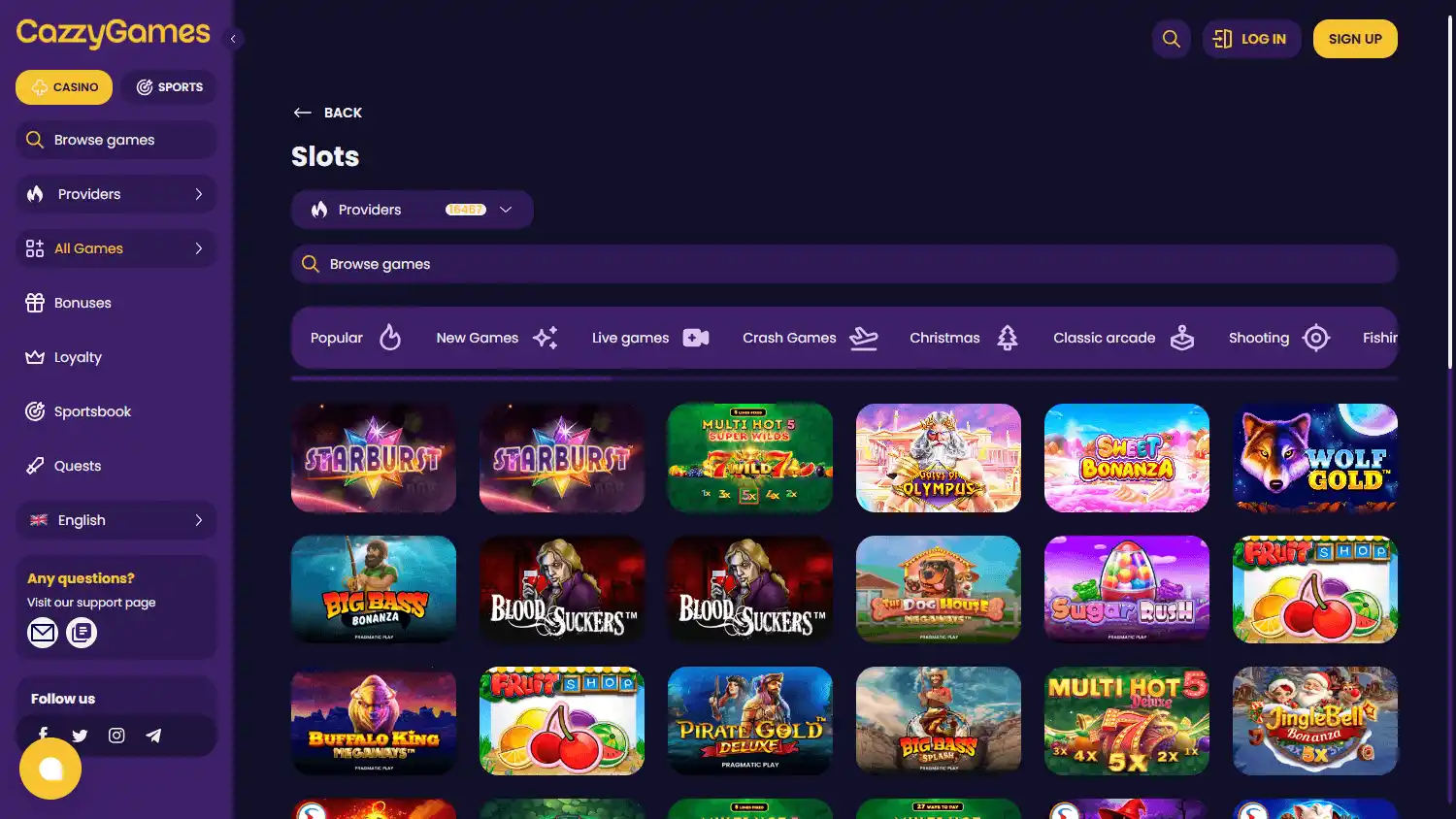 Cazzy Games Casino screenshot 2