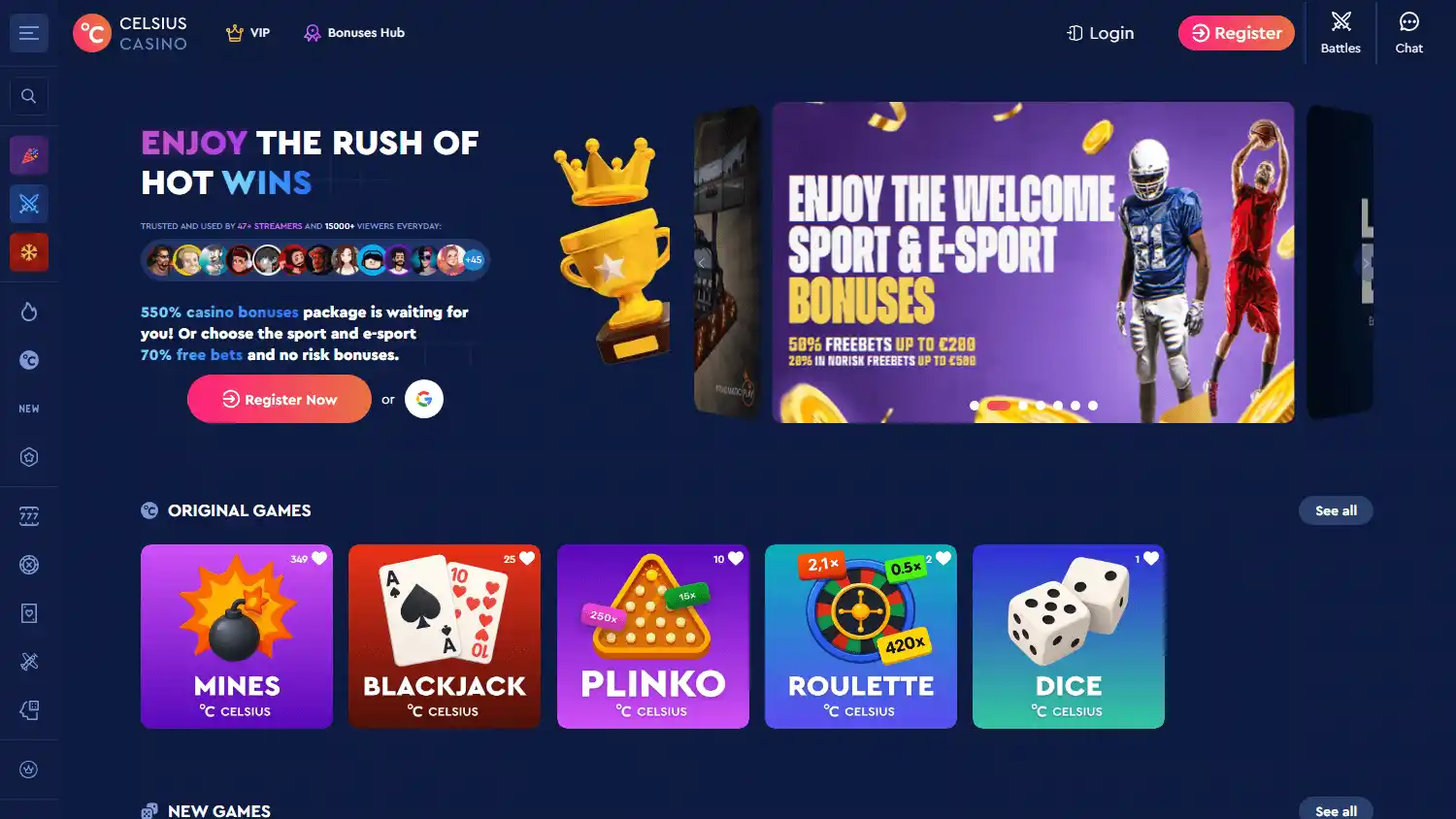 Celsius Casino screenshot 1