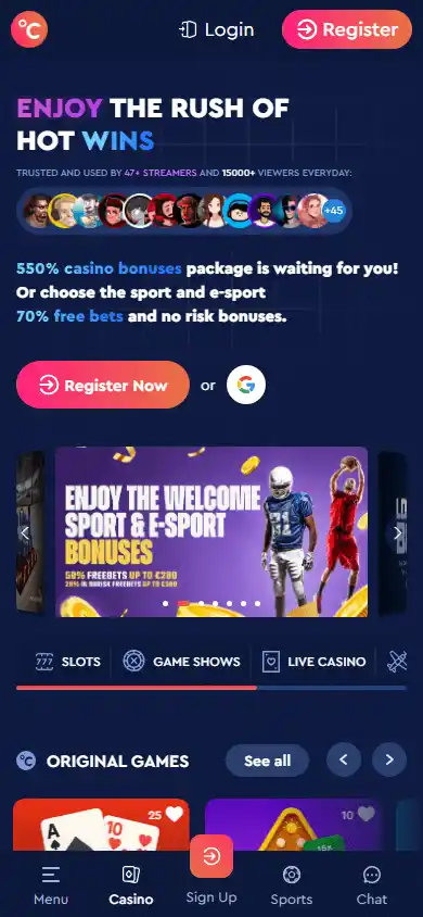 Celsius Casino screenshot 2