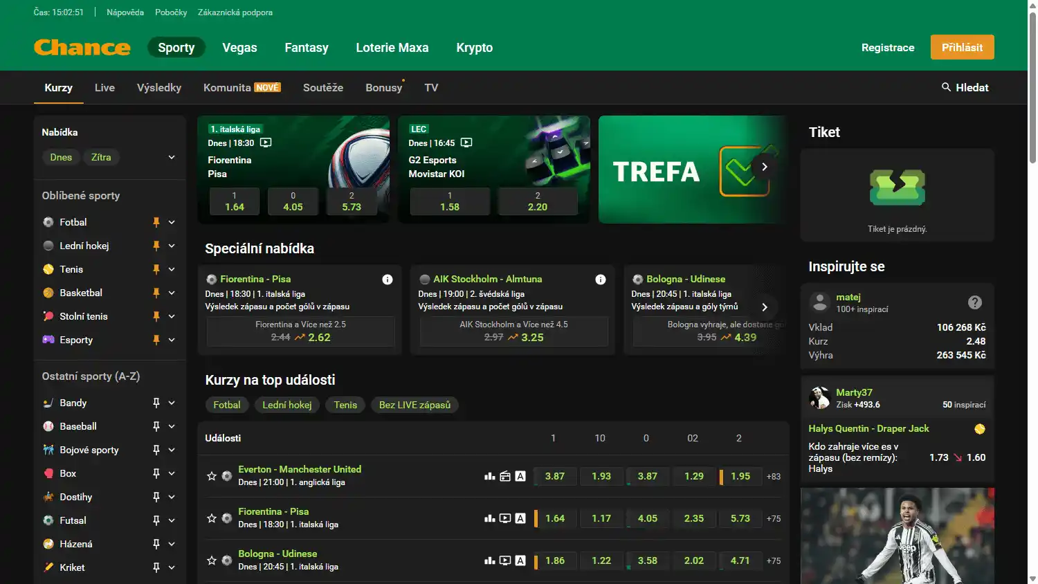Chance Casino CZ screenshot 1