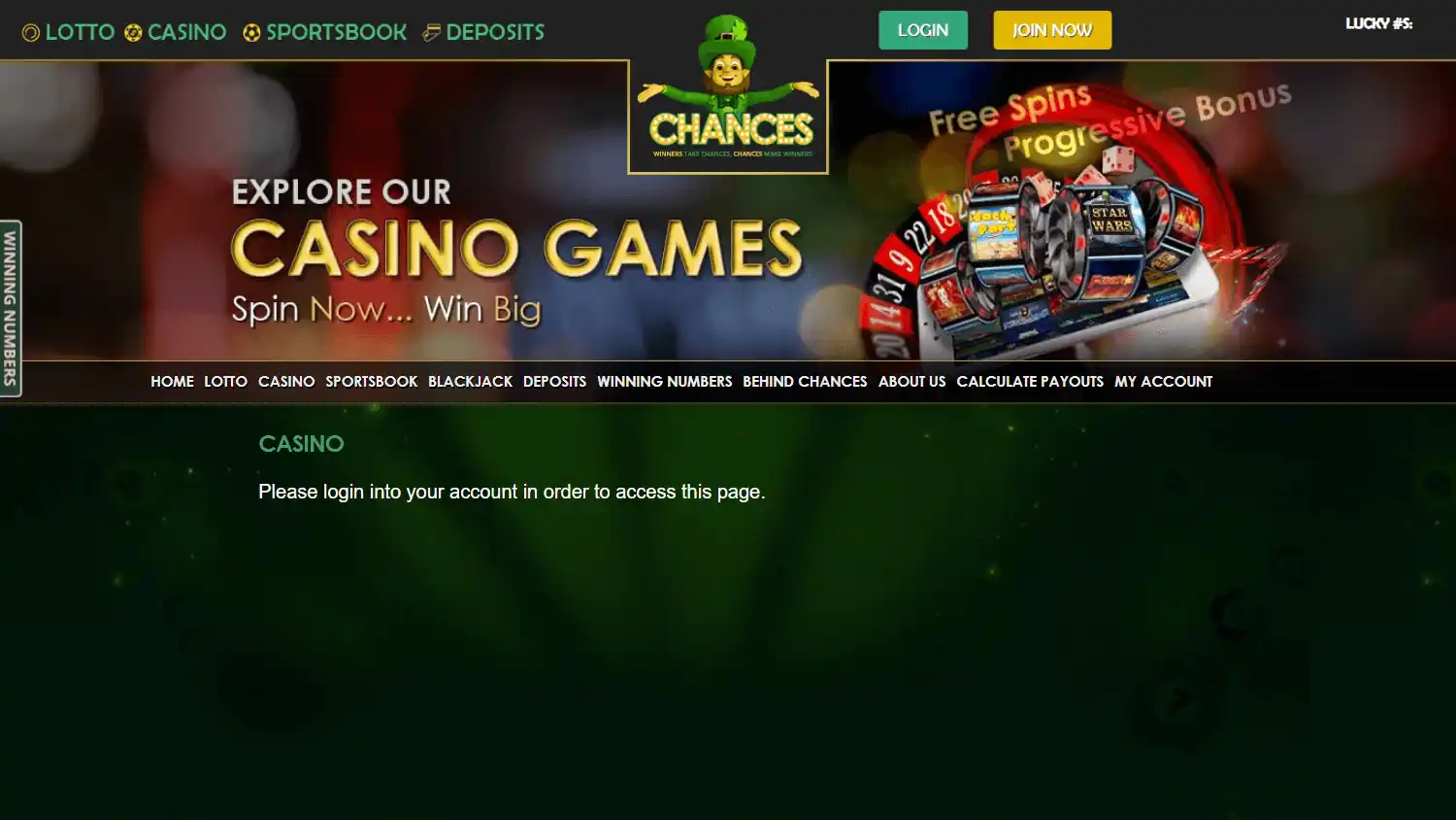Chances Casino screenshot 2