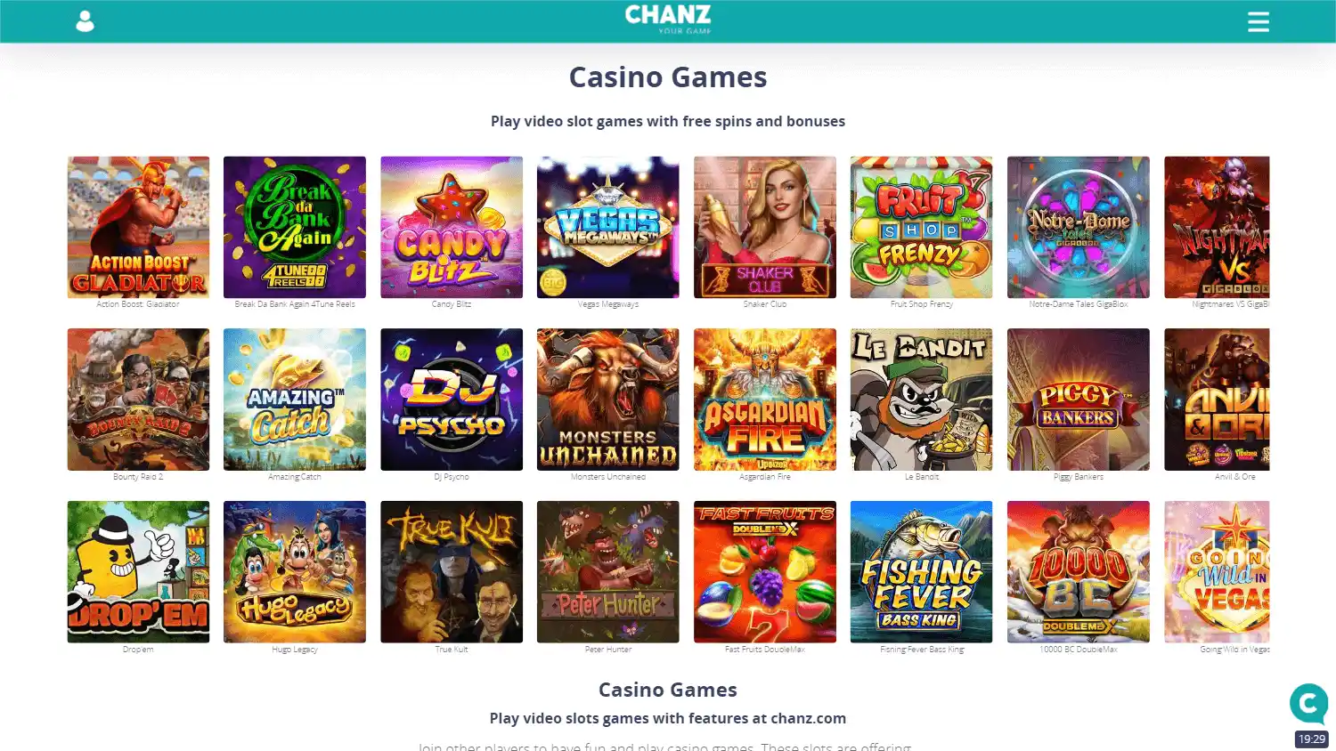 Chanz Casino screenshot 2