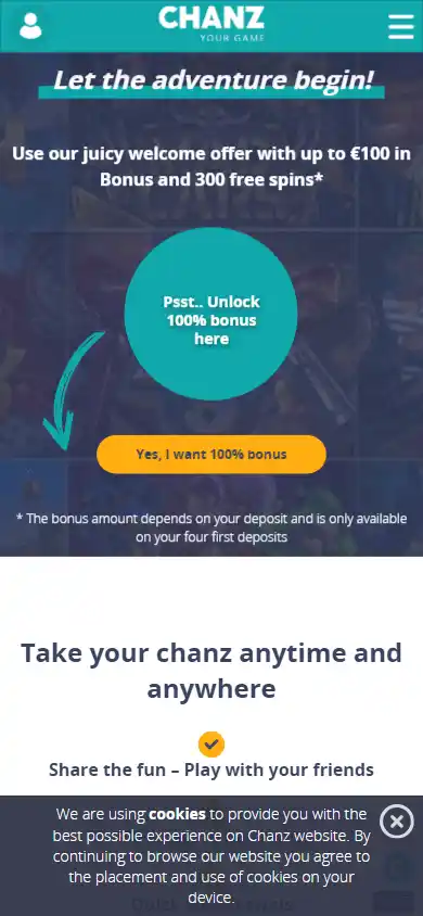 Chanz Casino screenshot 3