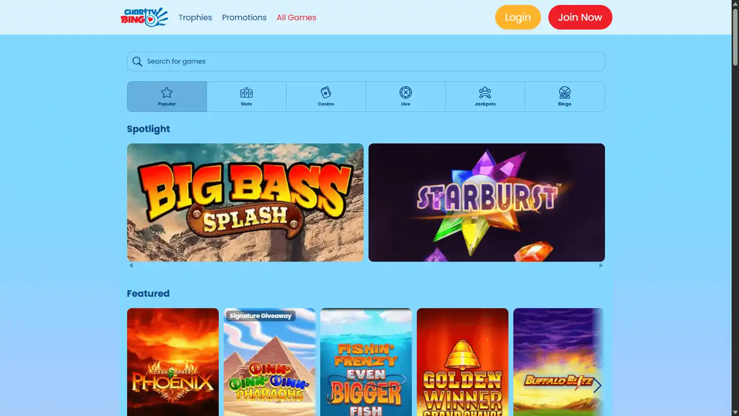 Charity Bingo Casino screenshot 2