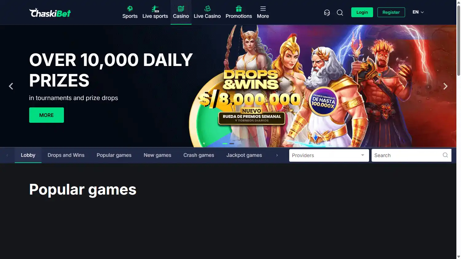 Chaskibet Casino screenshot 2