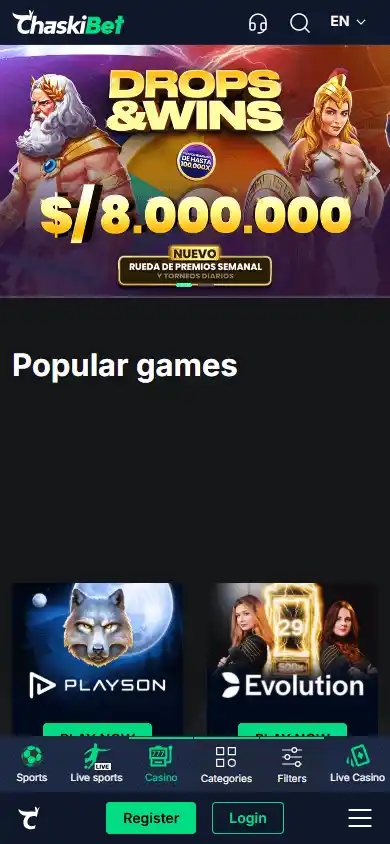 Chaskibet Casino screenshot 5