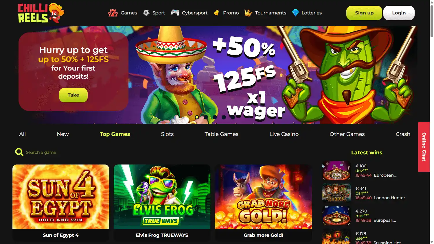 Chilli Reels Casino screenshot 1