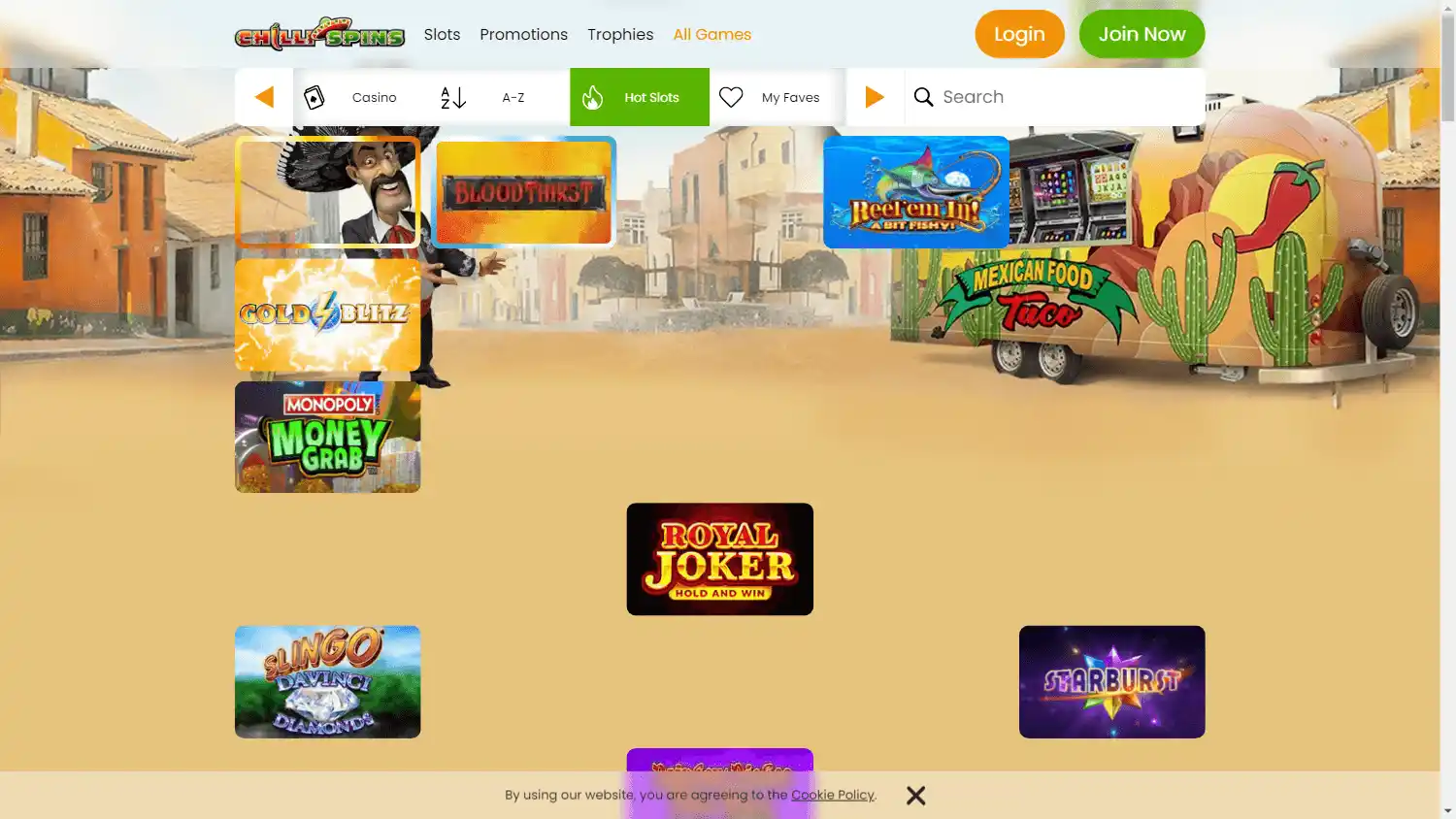 Chilli Spins Casino screenshot 2