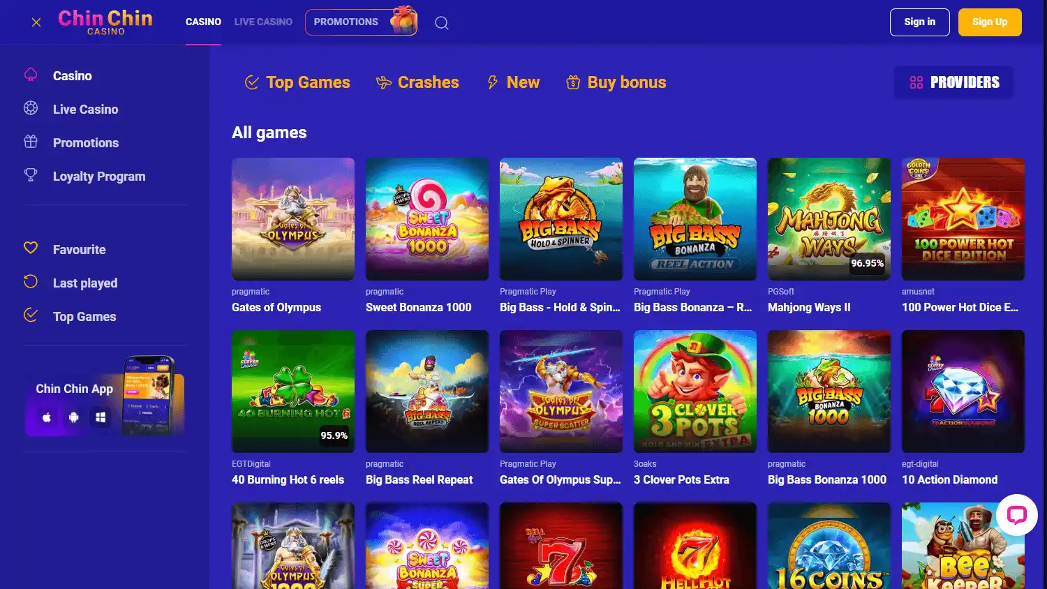 ChinChin Casino screenshot 2