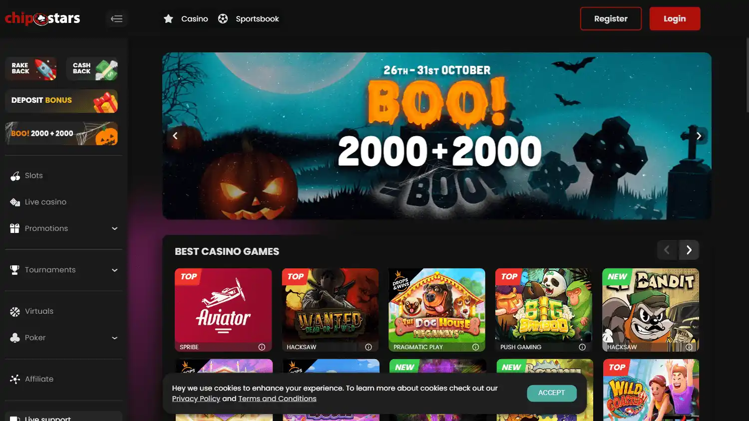 Chipstars Casino screenshot 1
