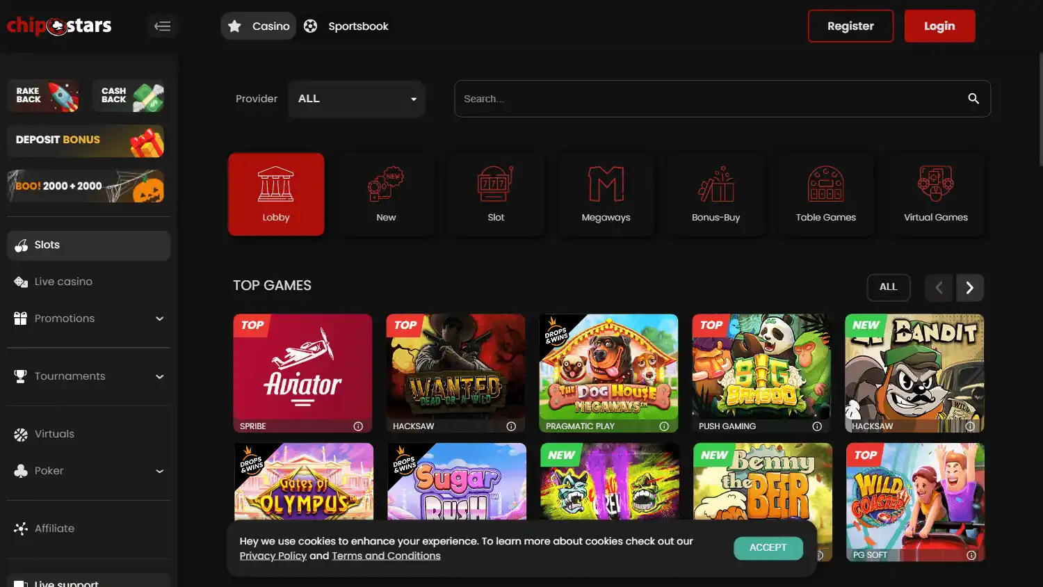 Chipstars Casino screenshot 2