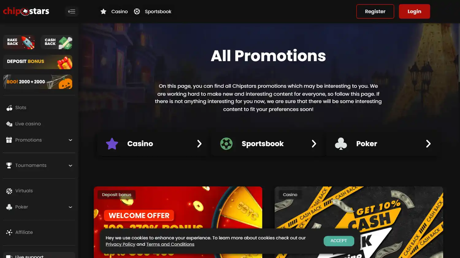 Chipstars Casino screenshot 3
