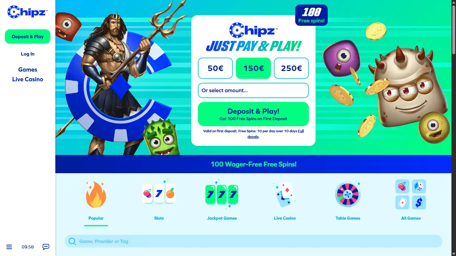 Chipz Casino screenshot 2