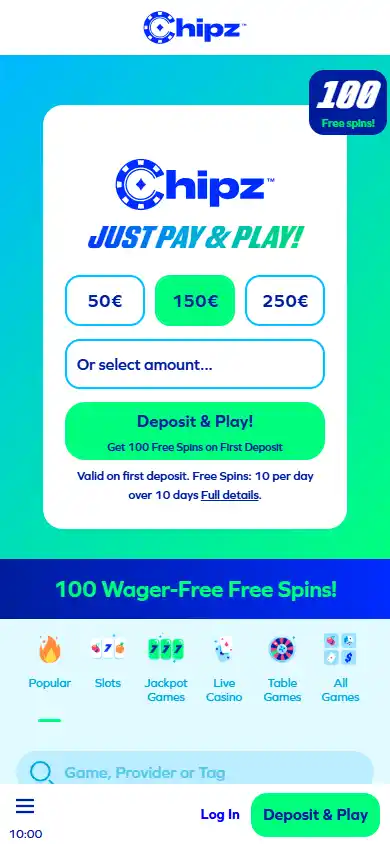 Chipz Casino screenshot 5