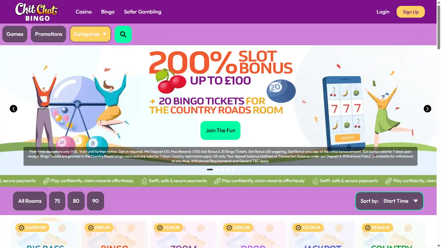 Chitchat Bingo Casino screenshot 1
