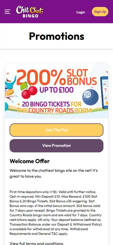 Chitchat Bingo Casino screenshot 6