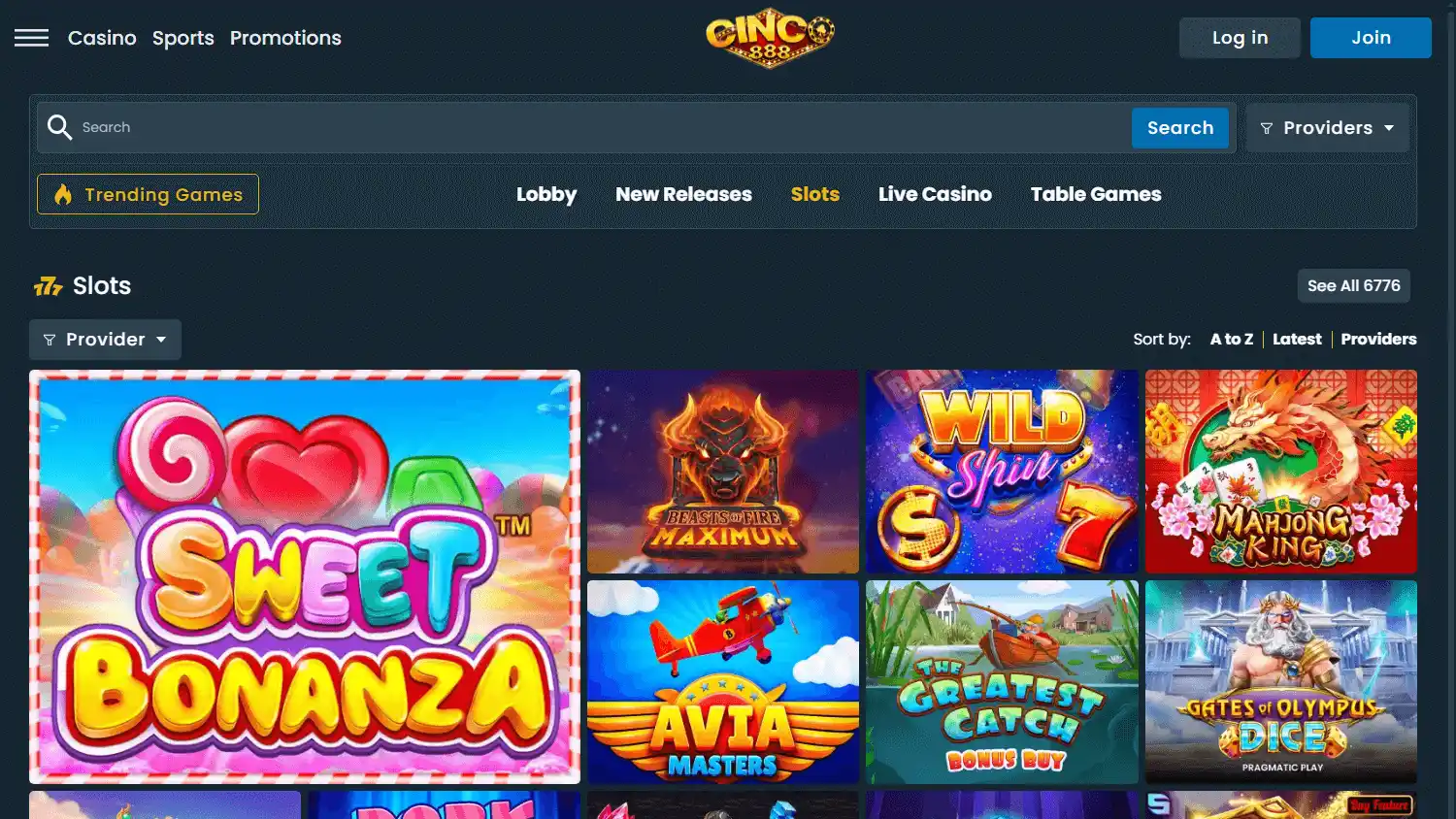 Cinco888 Casino screenshot 2