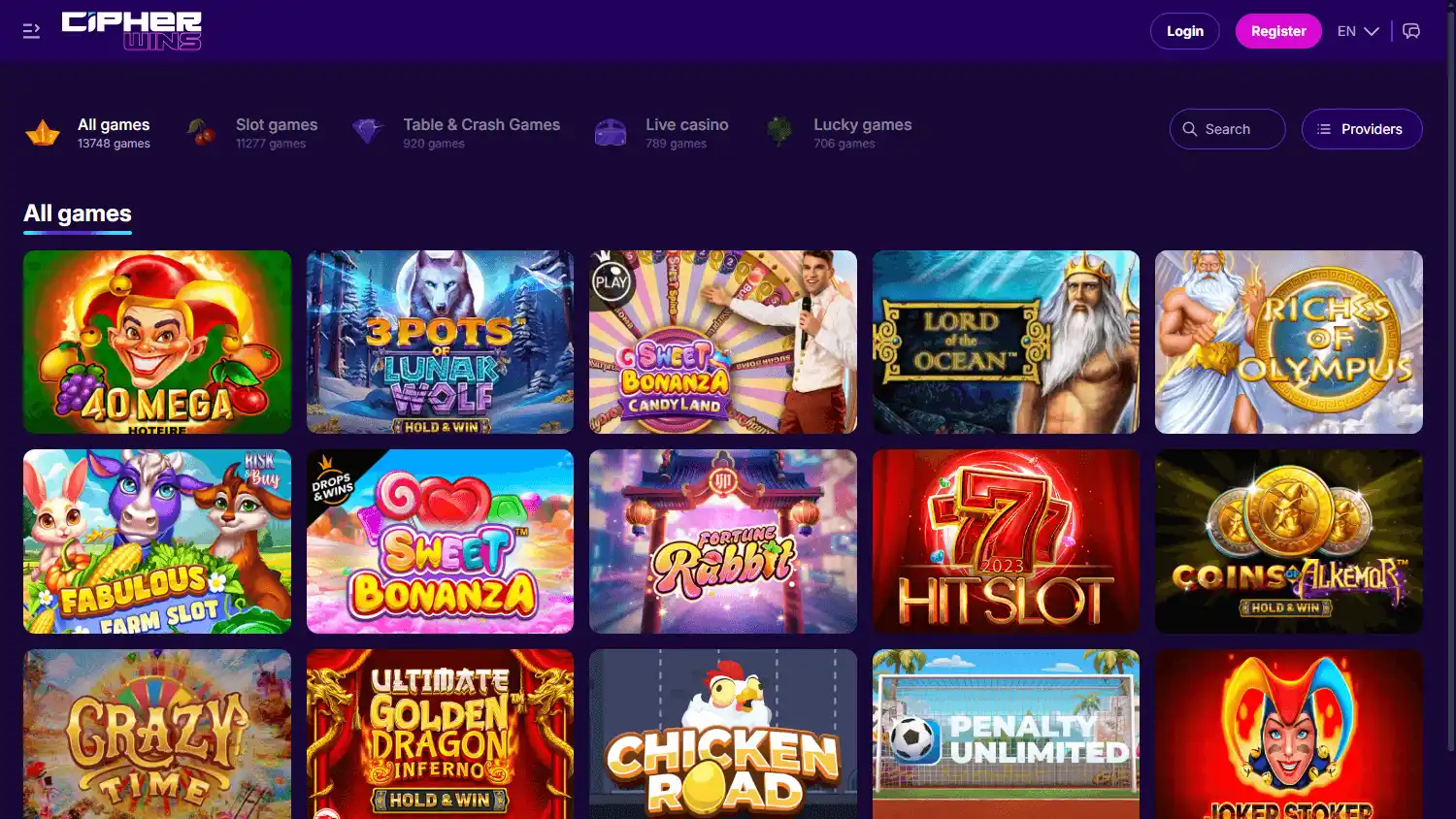 Cipherwins Casino screenshot 2