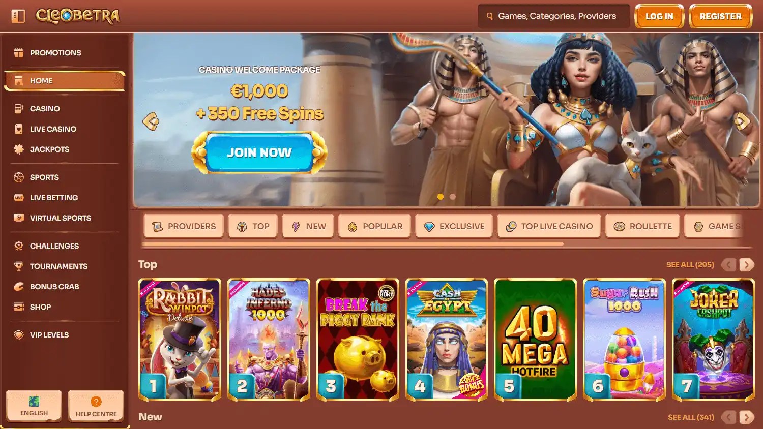 Cleobetra Casino screenshot 1
