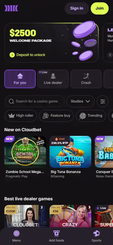 Cloudbet Casino screenshot 5