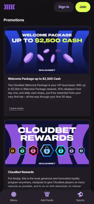 Cloudbet Casino screenshot 6