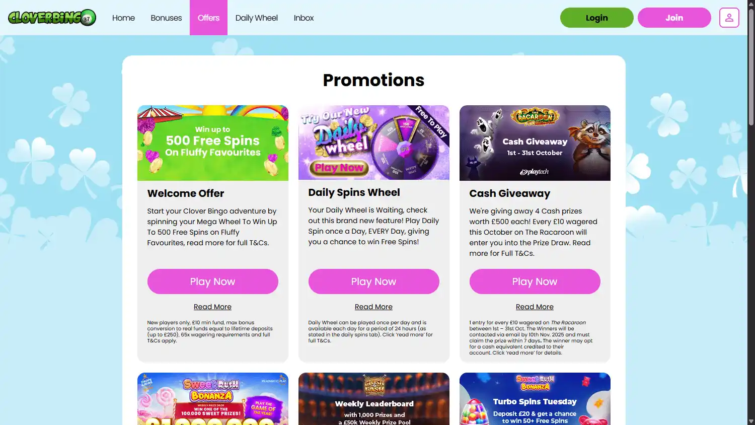 Clover Bingo Casino screenshot 3