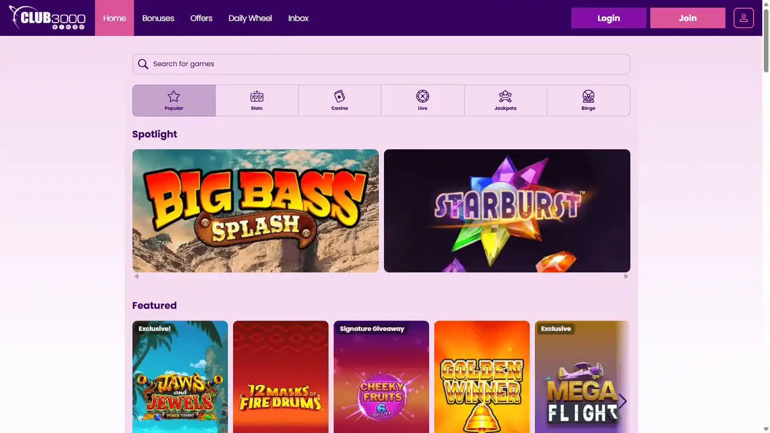 Club 3000 Bingo Casino screenshot 2