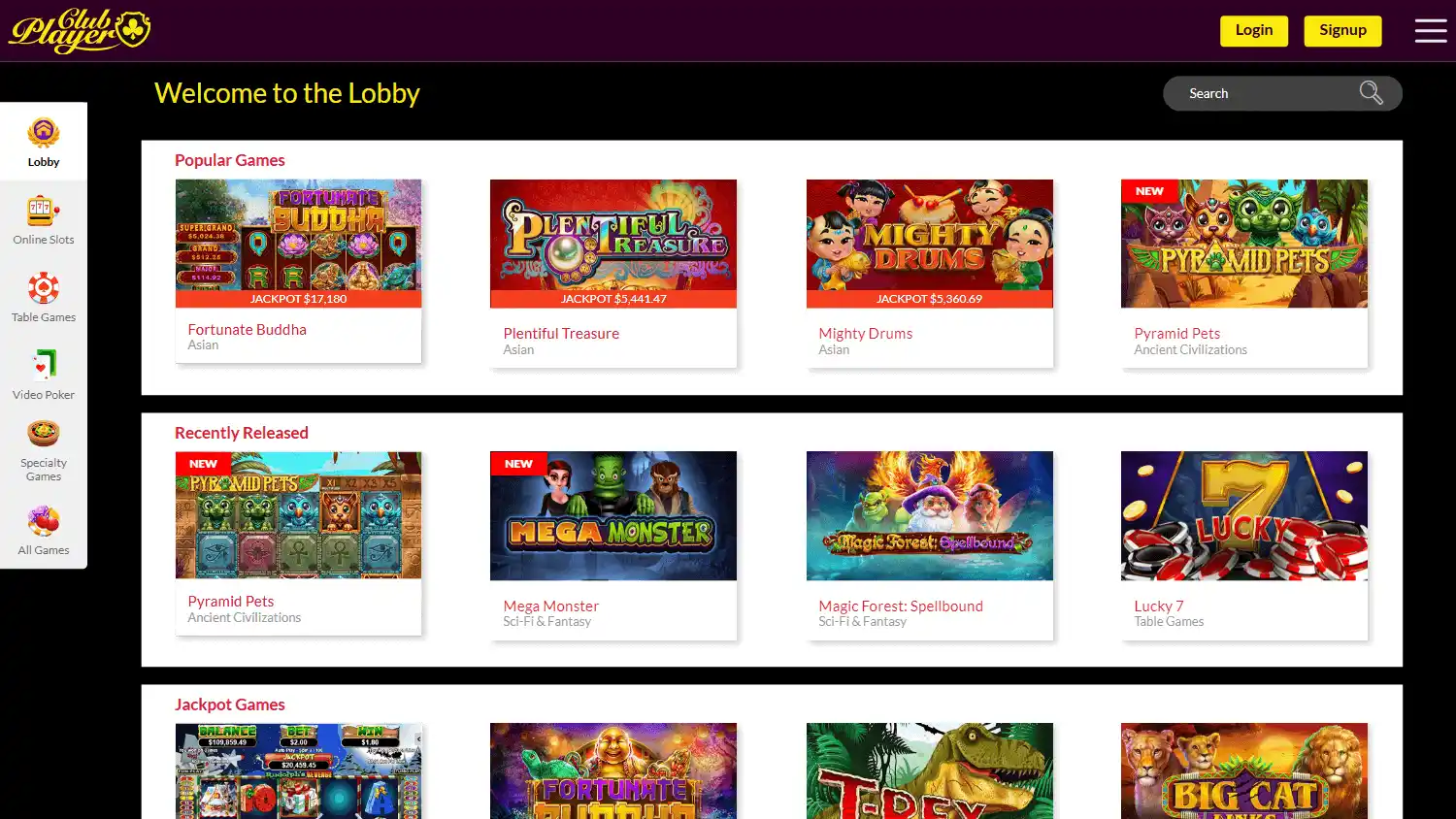Club Player Casino screenshot 2
