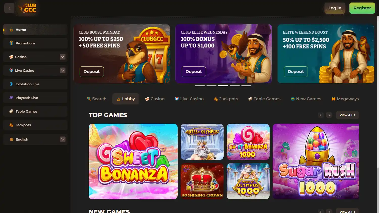 ClubGCC Casino screenshot 1