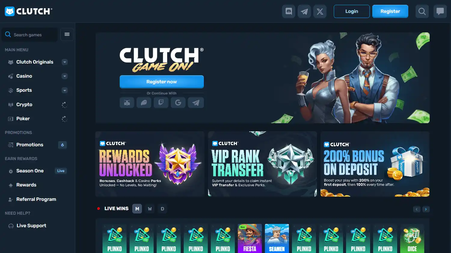 Clutch Casino screenshot 1