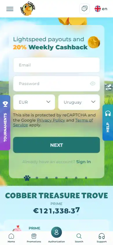 Cobber Casino screenshot 4