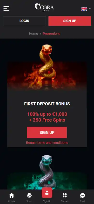Cobra Casino screenshot 6