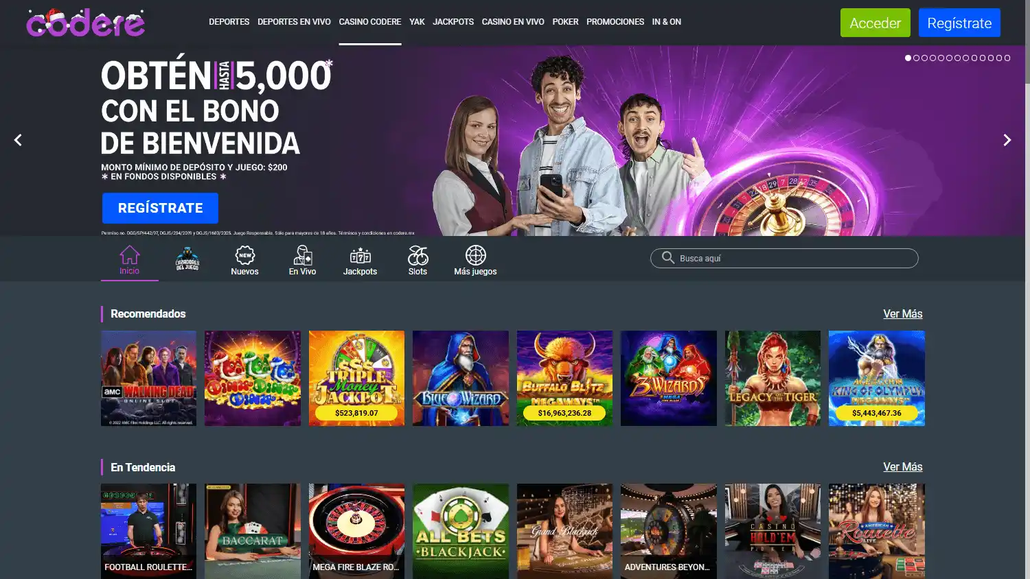 Codere Casino MX screenshot 1