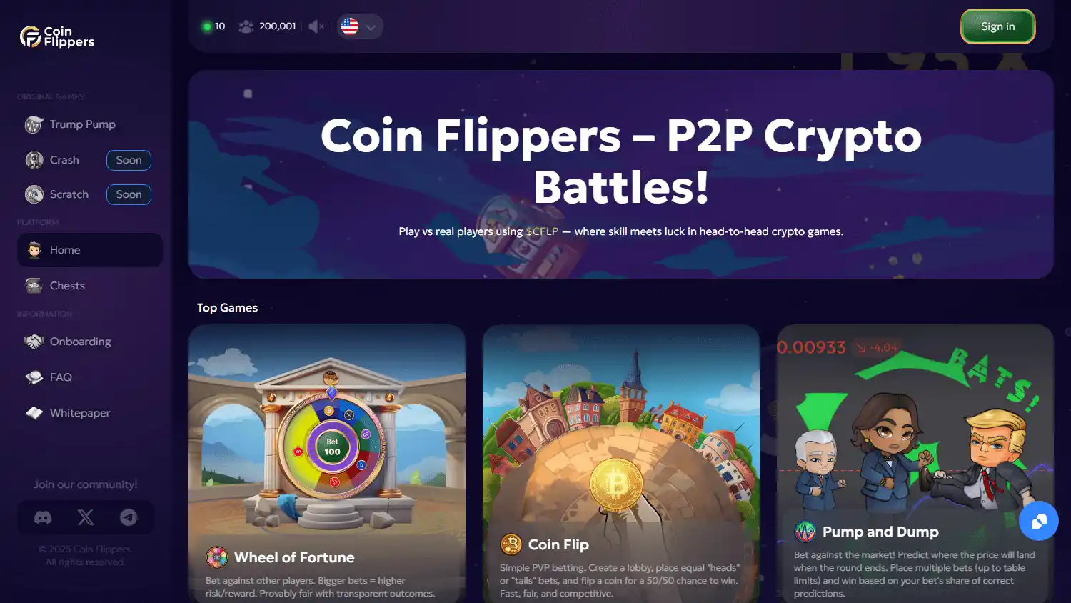 CoinFlippers Casino screenshot 1