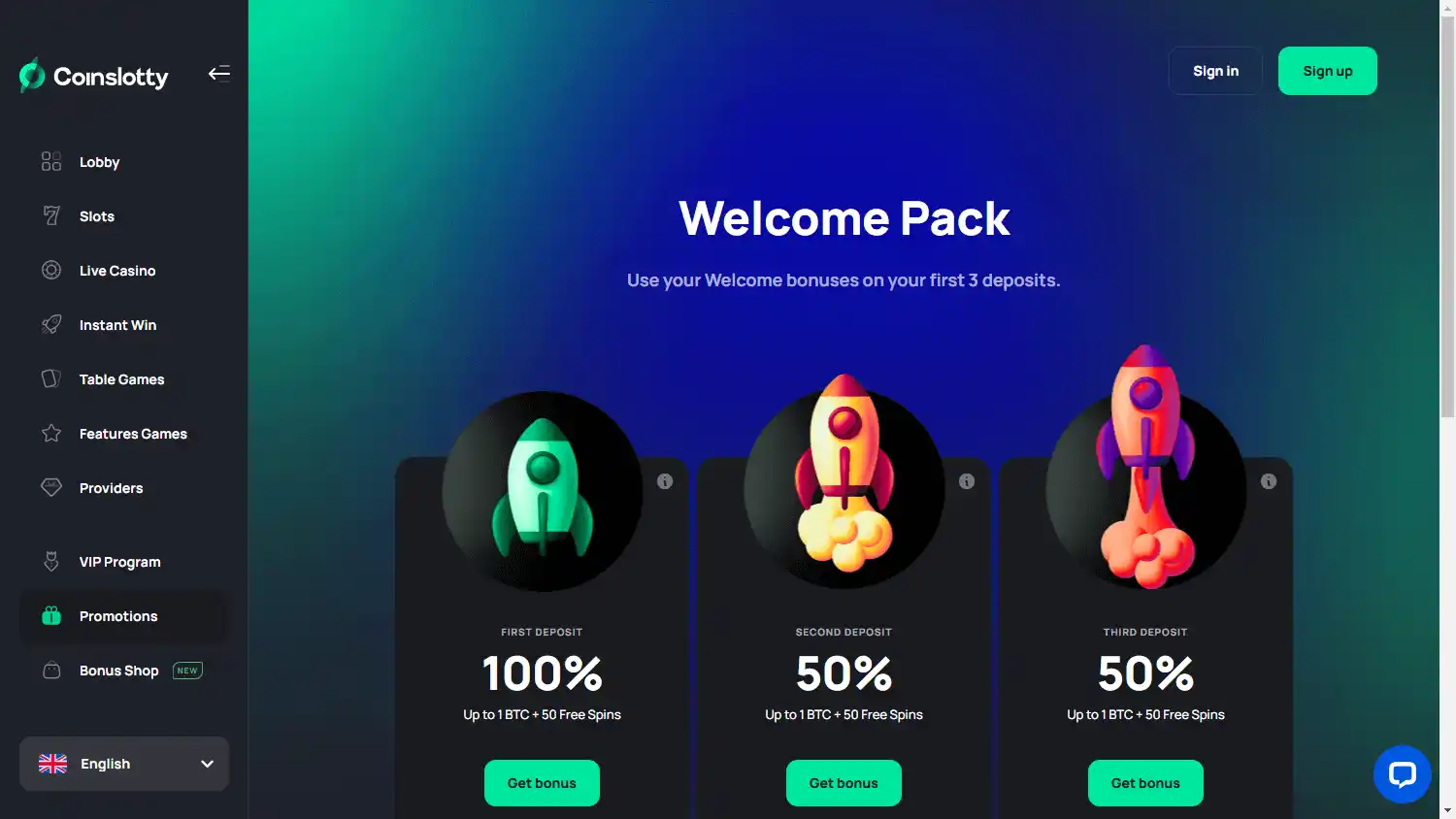 Coinslotty Casino screenshot 3
