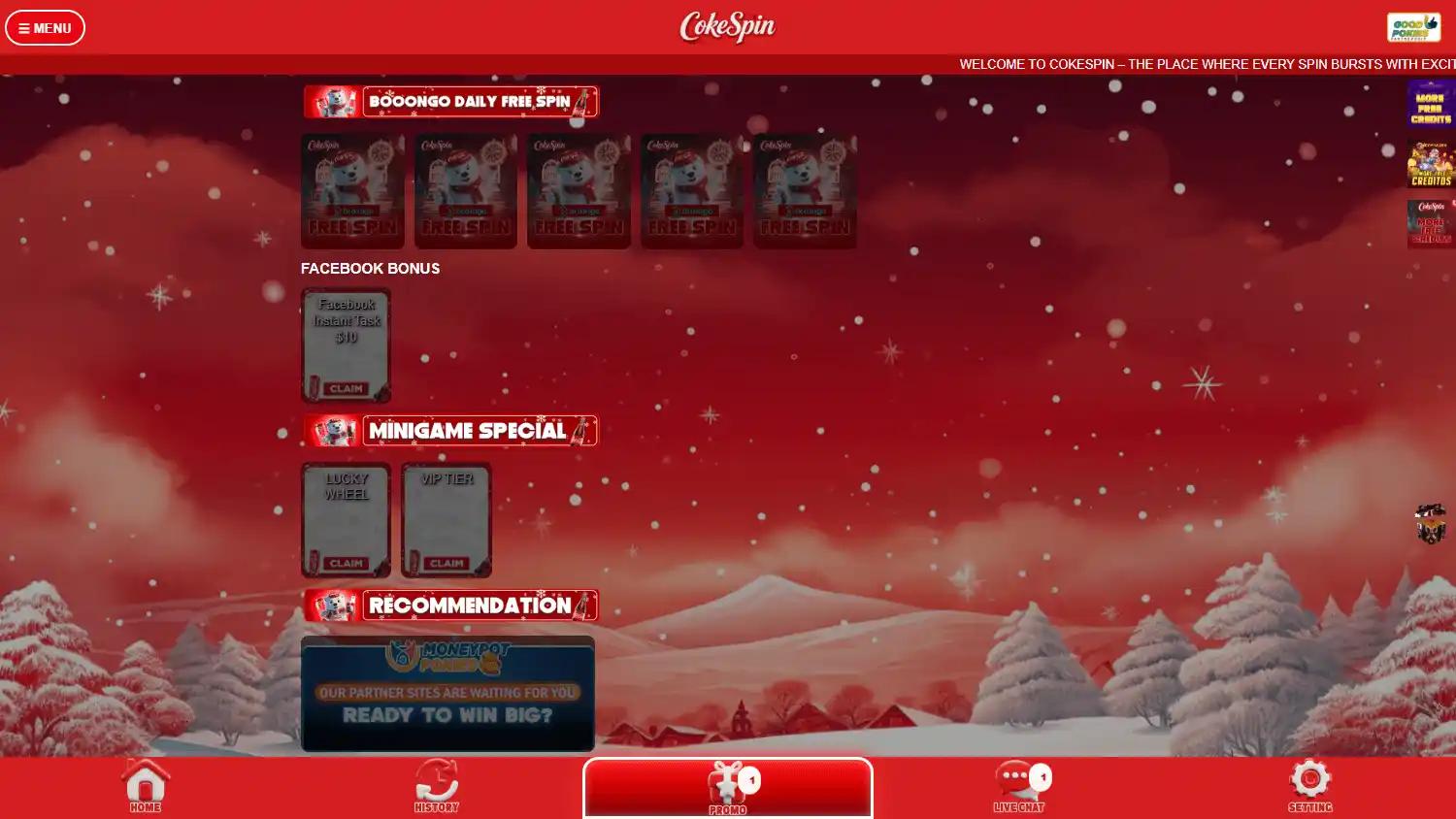 CokeSpin Casino screenshot 2