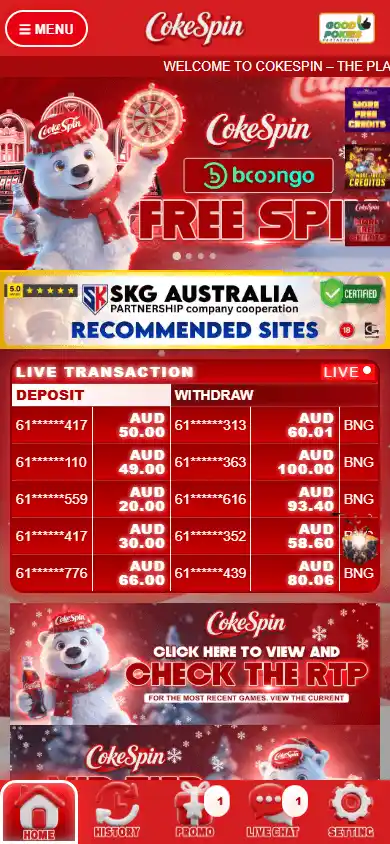 CokeSpin Casino screenshot 3