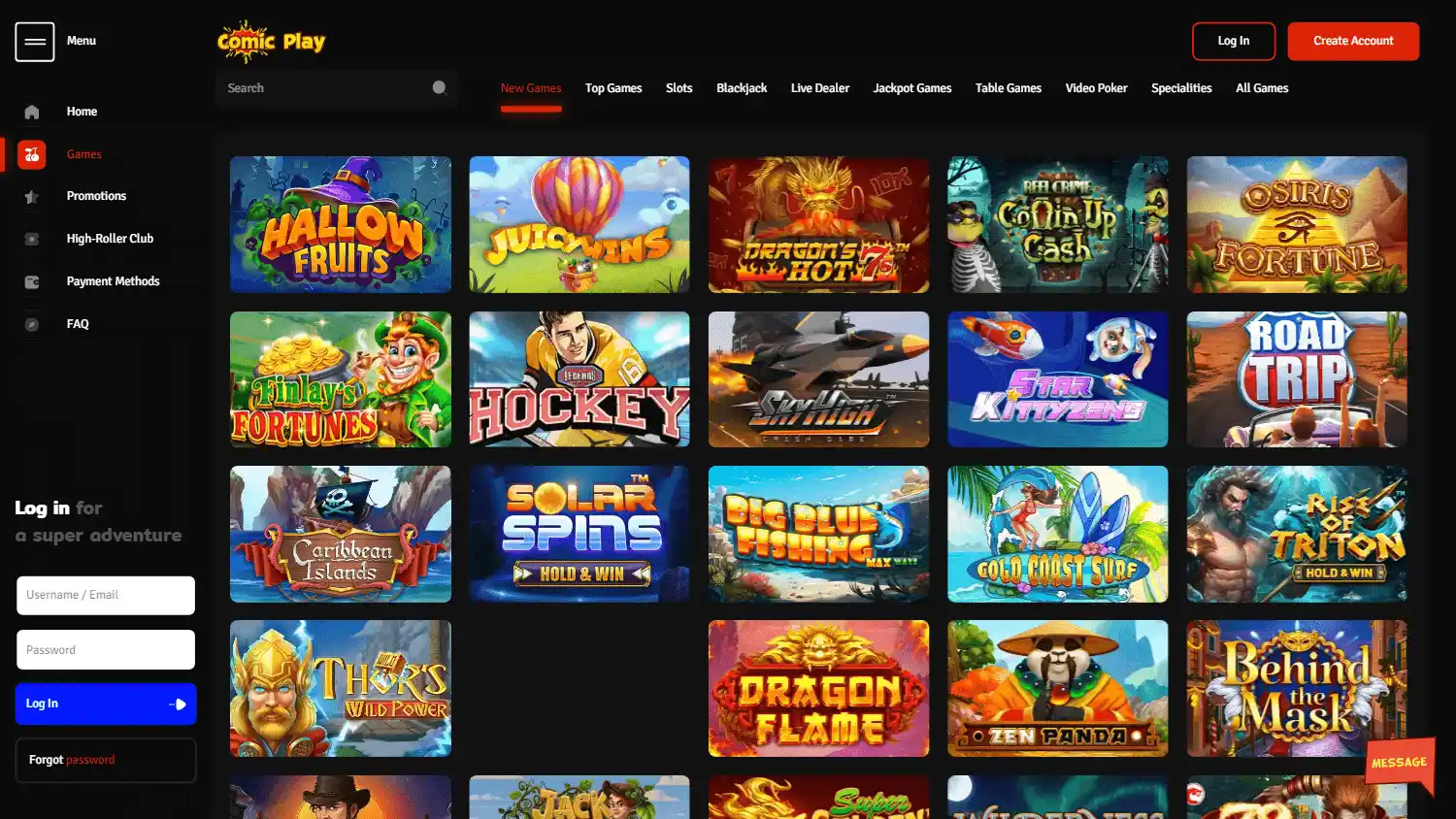 ComicPlay Casino screenshot 2