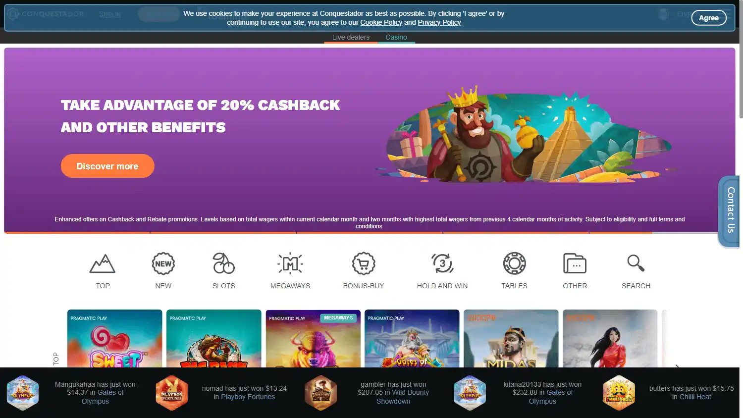 Conquestador Casino screenshot 1