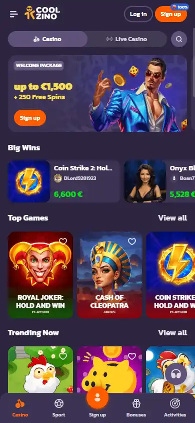 Coolzino Casino screenshot 4