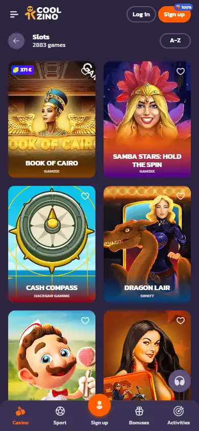 Coolzino Casino screenshot 5
